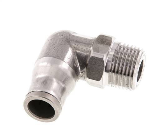 10mm x 3/8'' NPT 90Grad Winkel-Steckverschraubung mit Außengewinde Edelstahl FKM drehbar