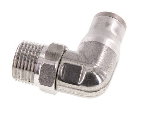 10mm x 3/8'' NPT 90Grad Winkel-Steckverschraubung mit Außengewinde Edelstahl FKM drehbar