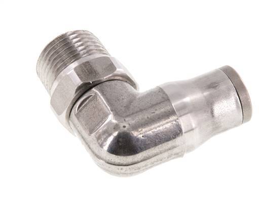 10mm x 3/8'' NPT 90Grad Winkel-Steckverschraubung mit Außengewinde Edelstahl FKM drehbar