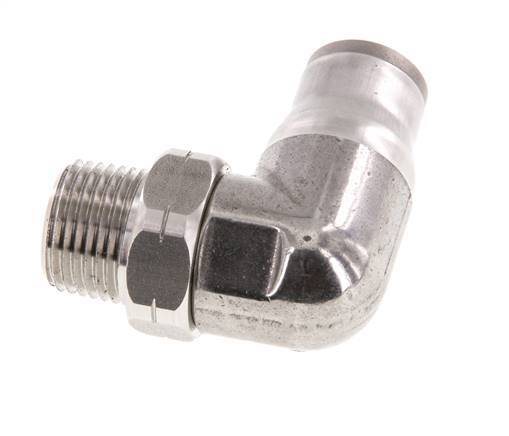 12mm x 3/8'' NPT 90Grad Steckverschraubung mit Außengewinde Edelstahl FKM drehbar