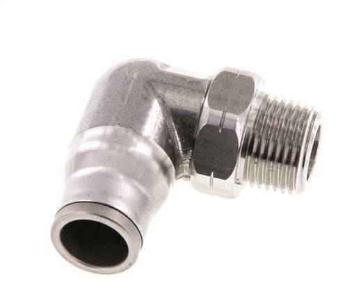 12mm x 3/8'' NPT 90Grad Steckverschraubung mit Außengewinde Edelstahl FKM drehbar