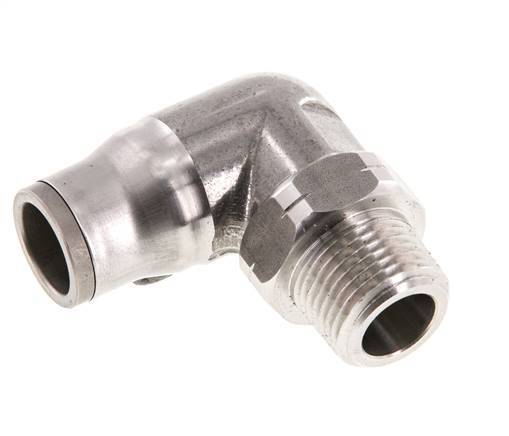 12mm x 3/8'' NPT 90Grad Steckverschraubung mit Außengewinde Edelstahl FKM drehbar