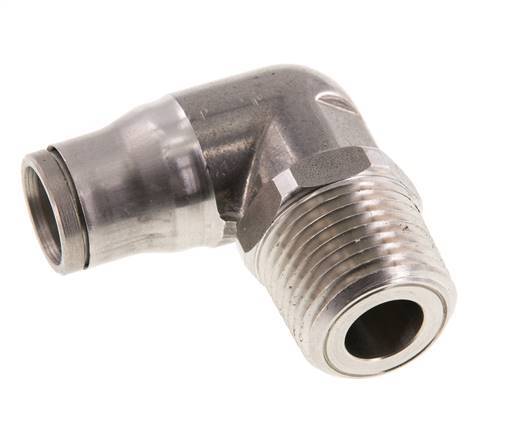 12mm x 1/2'' NPT 90deg Elbow Push-in Fitting with Male Threads Stainless Steel FKM Rotatable