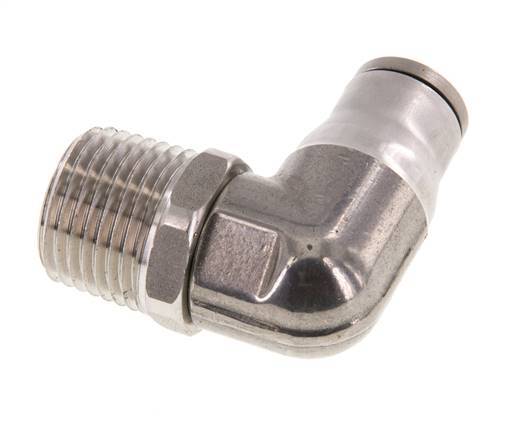 12mm x 1/2'' NPT 90Grad Winkelsteckverschraubung mit Außengewinde Edelstahl FKM drehbar