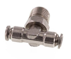 4mm x R1/4'' Inline-T-Stück Steckverschraubung mit Außengewinde Messing/PA 66 NBR drehbar