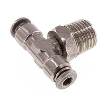 4mm x R1/4'' Inline-T-Stück Steckverschraubung mit Außengewinde Messing/PA 66 NBR drehbar