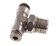4mm x R1/4'' Inline-T-Stück Steckverschraubung mit Außengewinde Messing/PA 66 NBR drehbar