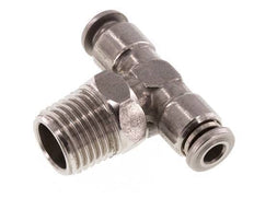 4mm x R1/4'' Inline-T-Stück Steckverschraubung mit Außengewinde Messing/PA 66 NBR drehbar