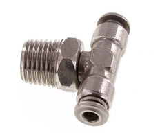 4mm x R1/4'' Inline-T-Stück Steckverschraubung mit Außengewinde Messing/PA 66 NBR drehbar