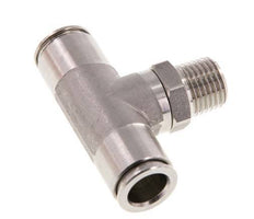 10mm x R1/4'' Inline-T-Stück Steckverschraubung mit Außengewinde Messing/PA 66 NBR drehbar
