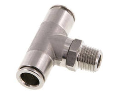 10mm x R1/4'' Inline-T-Stück Steckverschraubung mit Außengewinde Messing/PA 66 NBR drehbar