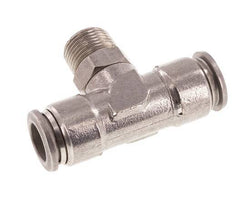 12mm x R3/8'' Inline-T-Stück Steckverschraubung mit Außengewinde Messing/PA 66 NBR drehbar