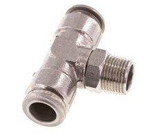 12mm x R3/8'' Inline-T-Stück Steckverschraubung mit Außengewinde Messing/PA 66 NBR drehbar