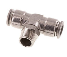 12mm x R3/8'' Inline-T-Stück Steckverschraubung mit Außengewinde Messing/PA 66 NBR drehbar