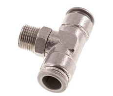 12mm x R3/8'' Inline-T-Stück Steckverschraubung mit Außengewinde Messing/PA 66 NBR drehbar