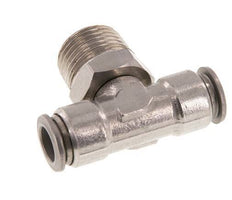 10mm x R1/2'' Inline-T-Stück Steckverschraubung mit Außengewinde Messing/PA 66 NBR drehbar
