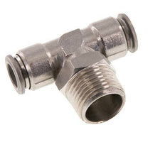 10mm x R1/2'' Inline-T-Stück Steckverschraubung mit Außengewinde Messing/PA 66 NBR drehbar