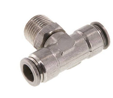 12mm x R1/2'' Inline-T-Stück Steckverschraubung mit Außengewinde Messing/PA 66 NBR drehbar