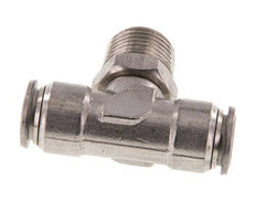 12mm x R1/2'' Inline-T-Stück Steckverschraubung mit Außengewinde Messing/PA 66 NBR drehbar