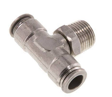 12mm x R1/2'' Inline-T-Stück Steckverschraubung mit Außengewinde Messing/PA 66 NBR drehbar