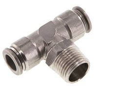12mm x R1/2'' Inline-T-Stück Steckverschraubung mit Außengewinde Messing/PA 66 NBR drehbar