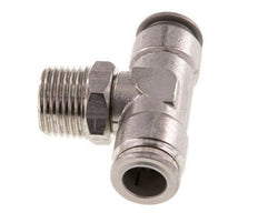 12mm x R1/2'' Inline-T-Stück Steckverschraubung mit Außengewinde Messing/PA 66 NBR drehbar
