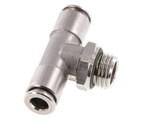 6mm x G1/4'' Inline Tee Push-in Fitting with Male Threads Stainless Steel FKM FDA Rotatable