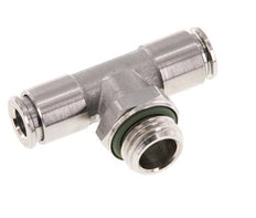 6mm x G1/4'' Inline Tee Push-in Fitting with Male Threads Stainless Steel FKM FDA Rotatable