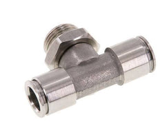 10mm x G3/8'' Inline T-Stück Steckverschraubung mit Außengewinde Edelstahl FKM FDA drehbar