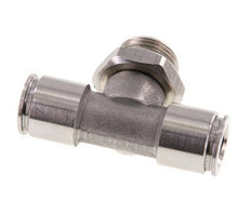 10mm x G3/8'' Inline T-Stück Steckverschraubung mit Außengewinde Edelstahl FKM FDA drehbar
