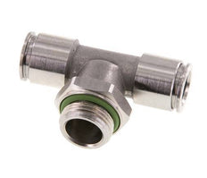 10mm x G3/8'' Inline T-Stück Steckverschraubung mit Außengewinde Edelstahl FKM FDA drehbar