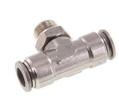 12mm x G3/8'' Inline T-Stück Steckverschraubung mit Außengewinde Edelstahl FKM FDA drehbar