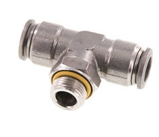 12mm x G3/8'' Inline T-Stück Steckverschraubung mit Außengewinde Edelstahl FKM FDA drehbar