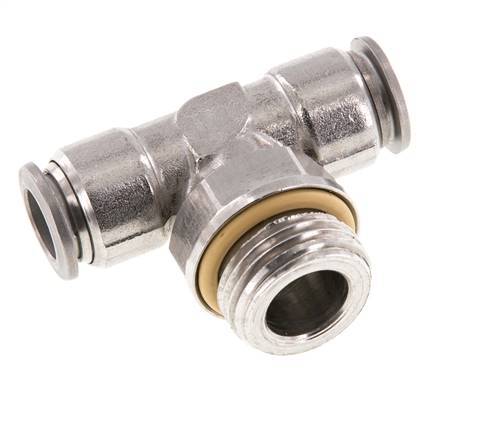 10mm x G1/2'' Inline T-Stück Steckverschraubung mit Außengewinde Edelstahl FKM FDA drehbar