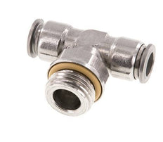 10mm x G1/2'' Inline T-Stück Steckverschraubung mit Außengewinde Edelstahl FKM FDA drehbar