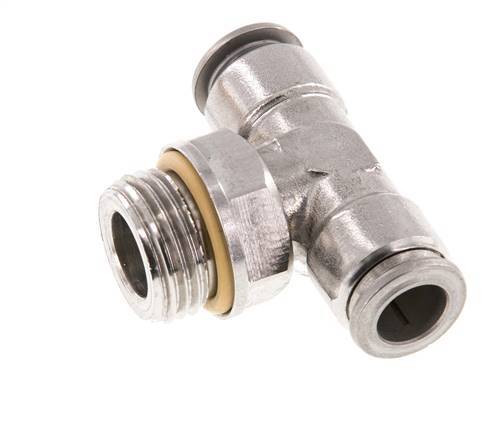 10mm x G1/2'' Inline T-Stück Steckverschraubung mit Außengewinde Edelstahl FKM FDA drehbar