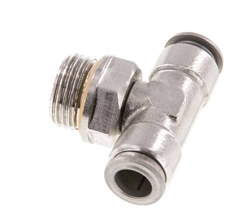 10mm x G1/2'' Inline T-Stück Steckverschraubung mit Außengewinde Edelstahl FKM FDA drehbar