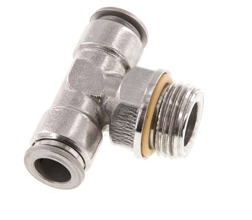 10mm x G1/2'' Inline T-Stück Steckverschraubung mit Außengewinde Edelstahl FKM FDA drehbar