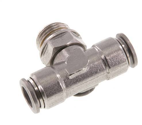 12mm x G1/2'' Inline T-Stück Steckverschraubung mit Außengewinde Edelstahl FKM FDA drehbar