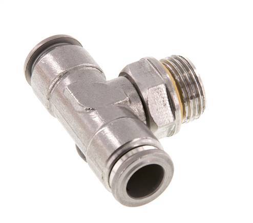12mm x G1/2'' Inline T-Stück Steckverschraubung mit Außengewinde Edelstahl FKM FDA drehbar