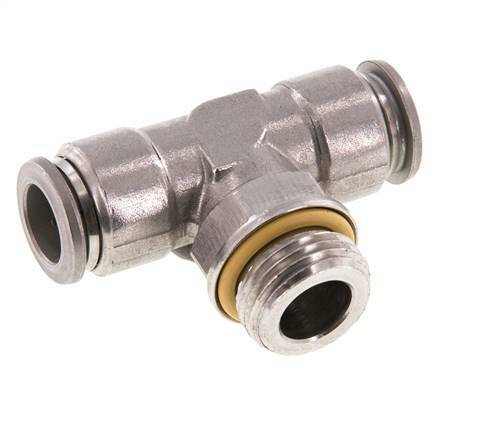 12mm x G1/2'' Inline T-Stück Steckverschraubung mit Außengewinde Edelstahl FKM FDA drehbar
