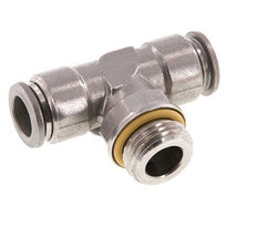 12mm x G1/2'' Inline T-Stück Steckverschraubung mit Außengewinde Edelstahl FKM FDA drehbar