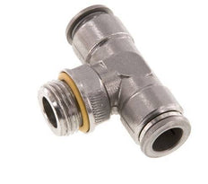 12mm x G1/2'' Inline T-Stück Steckverschraubung mit Außengewinde Edelstahl FKM FDA drehbar