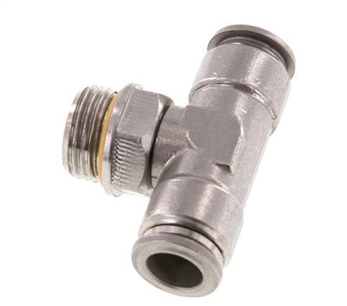 12mm x G1/2'' Inline T-Stück Steckverschraubung mit Außengewinde Edelstahl FKM FDA drehbar