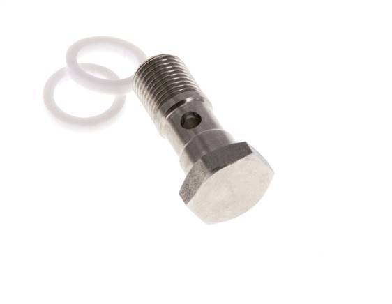 1-Wege-Edelstahl-Hohlschraube mit G1/8''-Außengewinde PTFE L42mm