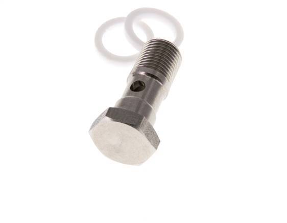 1-Wege-Edelstahl-Hohlschraube mit G1/8''-Außengewinde PTFE L42mm