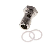 1-Wege-Edelstahl-Hohlschraube mit G3/8''-Außengewinde PTFE L26mm