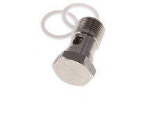 1-Wege-Edelstahl-Hohlschraube mit G3/8''-Außengewinde PTFE L26mm