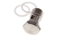 1-Wege-Edelstahl-Hohlschraube mit G1/2''-Außengewinde PTFE L42mm