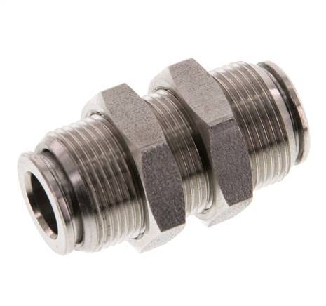 8mm Push-in Fitting Stainless Steel FKM Bulkhead